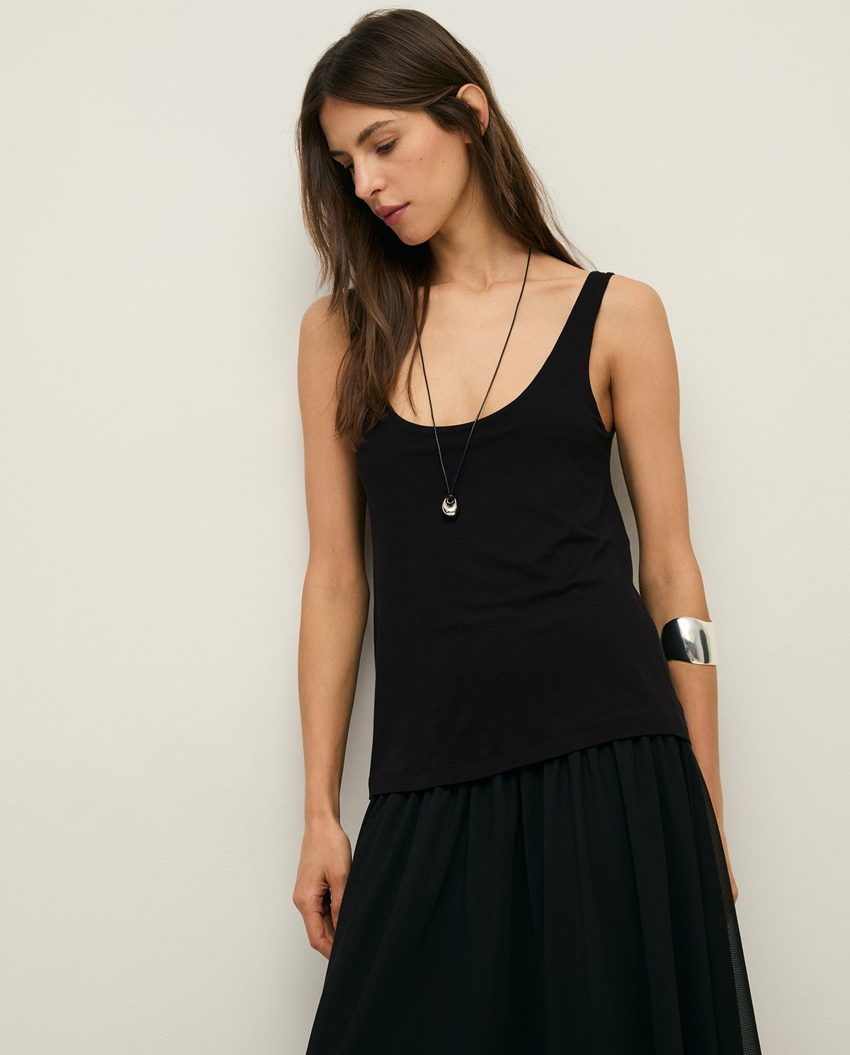 Yerse Barcelona Black layered Camisole Dress