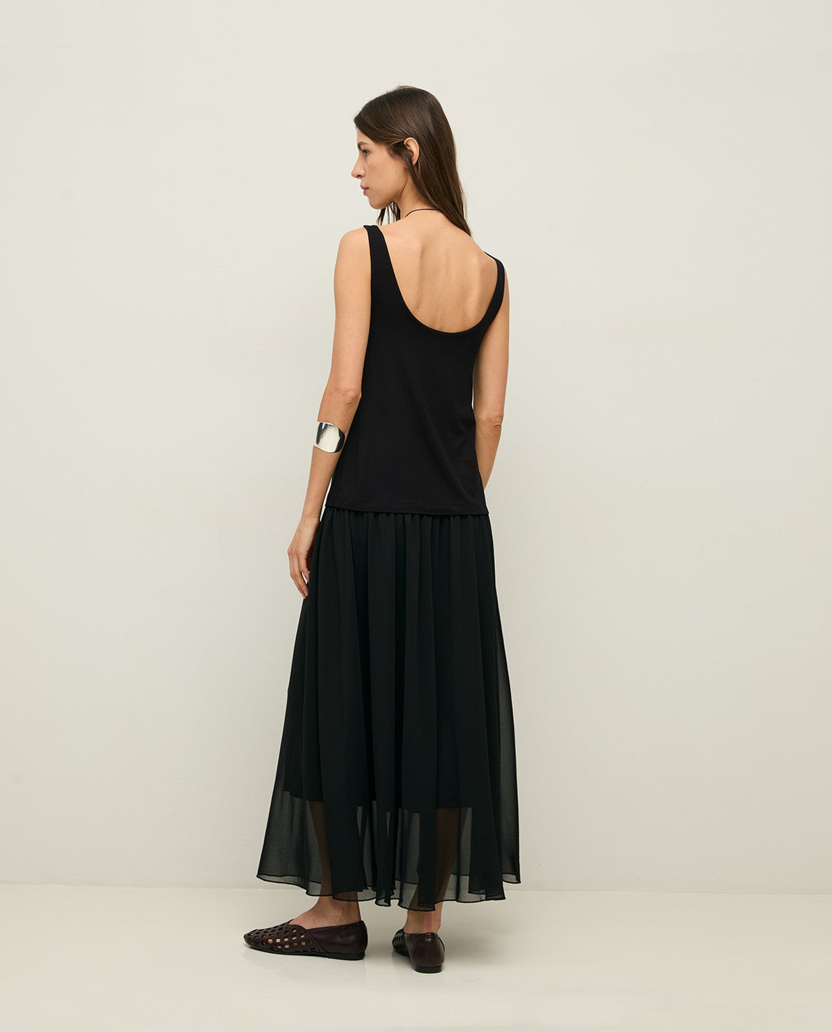 Yerse Barcelona Black layered Camisole Dress