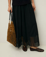 Yerse Barcelona Wooden bead mesh bag with Goatskin handles