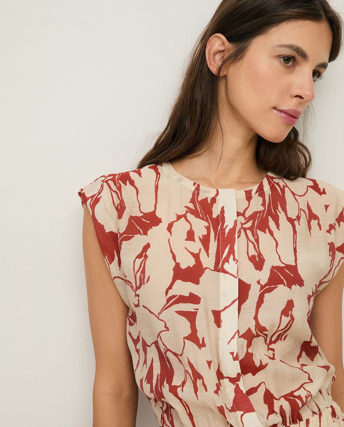 Yerse Barcelona Flowy print Gauze Midi Dress