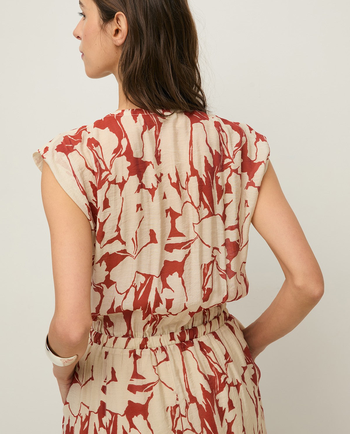 Yerse Barcelona Flowy print Gauze Midi Dress