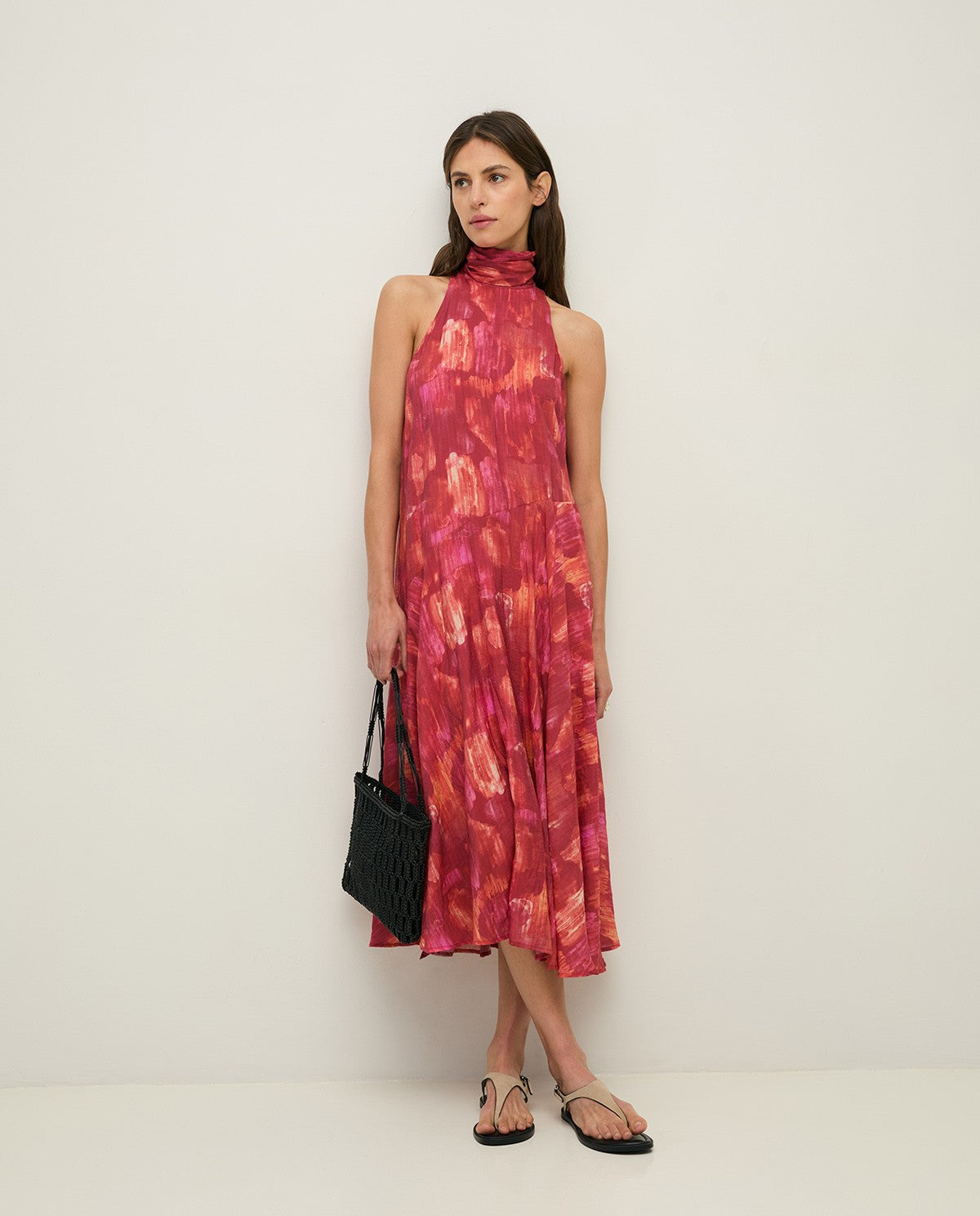Yerse Barcelona Long Halter dress with Bow
