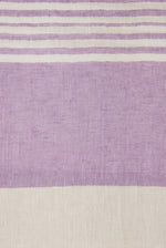 Striped Linen-Cotton Foulard scarf - Yellow Stripe
