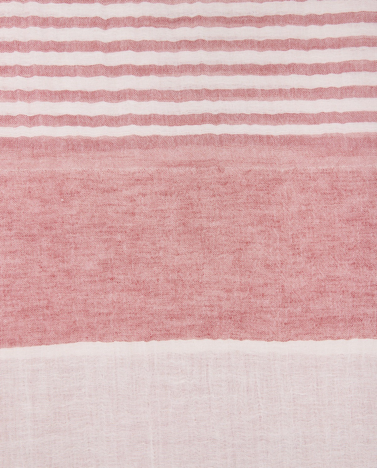 Striped Linen-Cotton Foulard scarf - Red Stripe