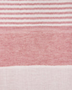 Striped Linen-Cotton Foulard scarf - Red Stripe