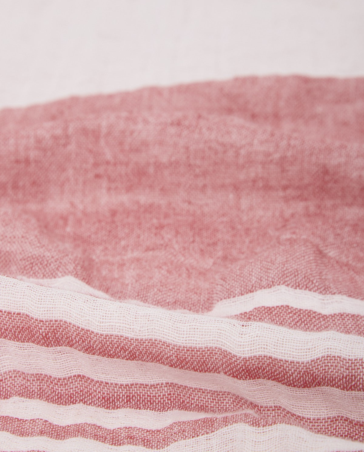 Striped Linen-Cotton Foulard scarf - Red Stripe