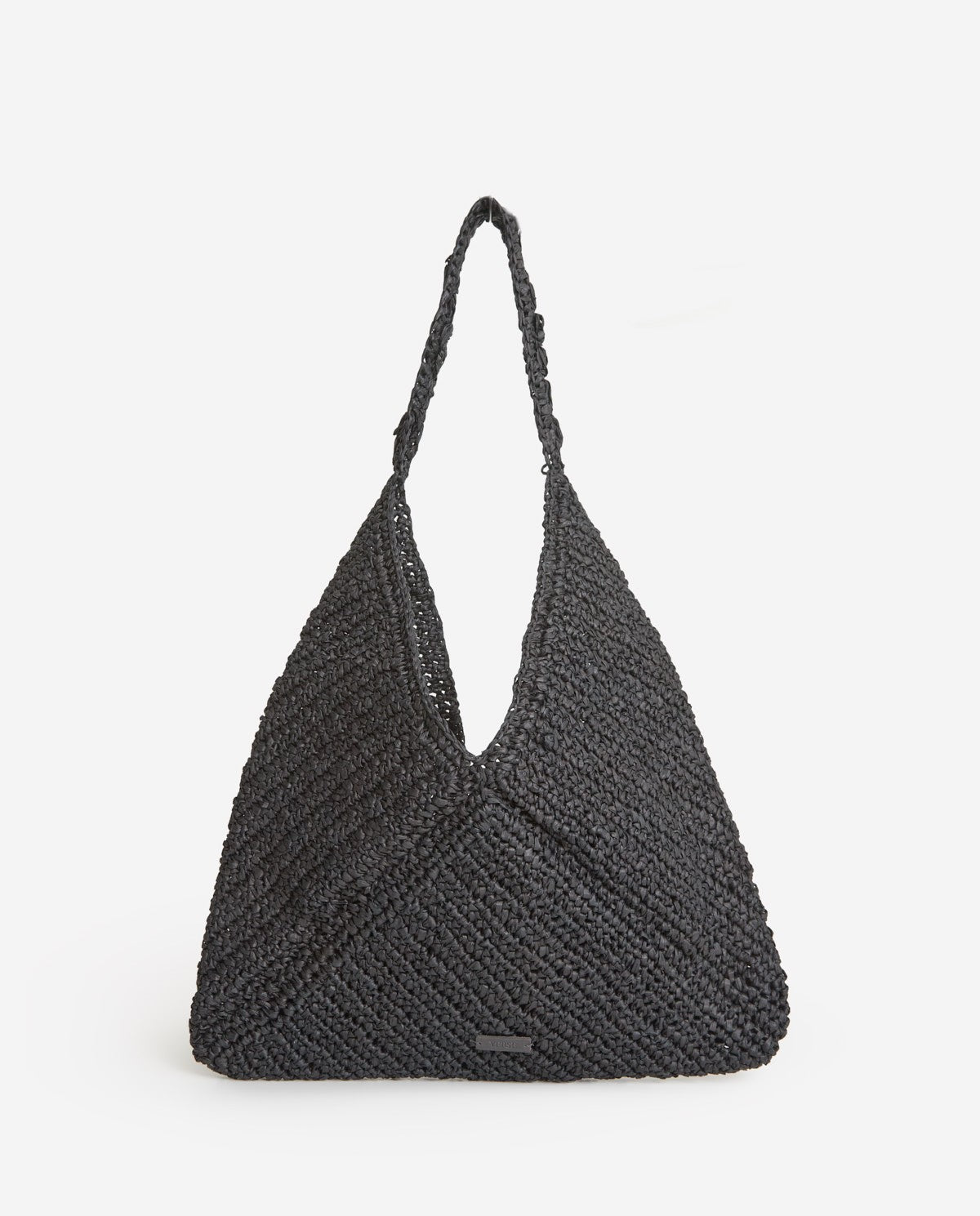 Yerse Barcelona Black Raffia Hobo Bag