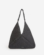 Yerse Barcelona Black Raffia Hobo Bag