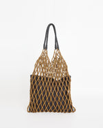 Yerse Barcelona Wooden bead mesh bag with Goatskin handles