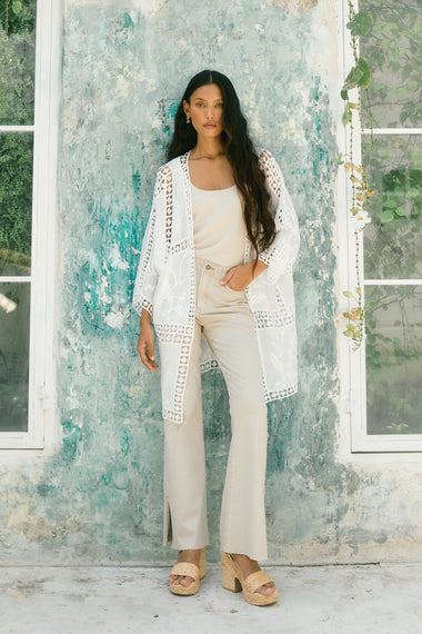 Oline Lace Kimono - Lotus