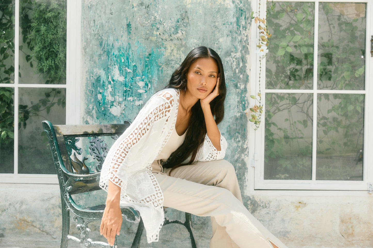 Oline Lace Kimono - Lotus