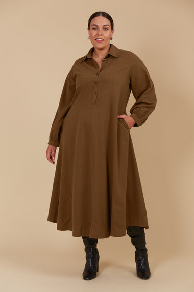 Freya Dress - Toffee colour