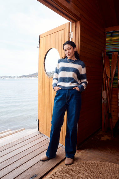 Pallas Stripe Jumper from Isle of Mine - Navy Stripe