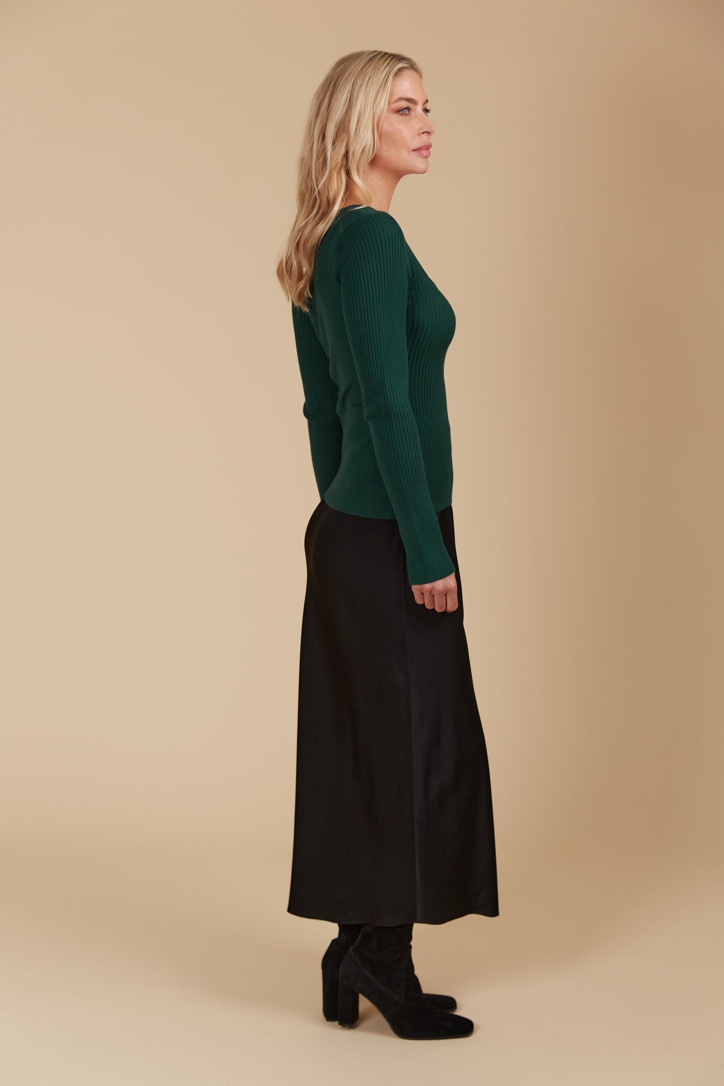 Juno Square Neck Top - Pine colour