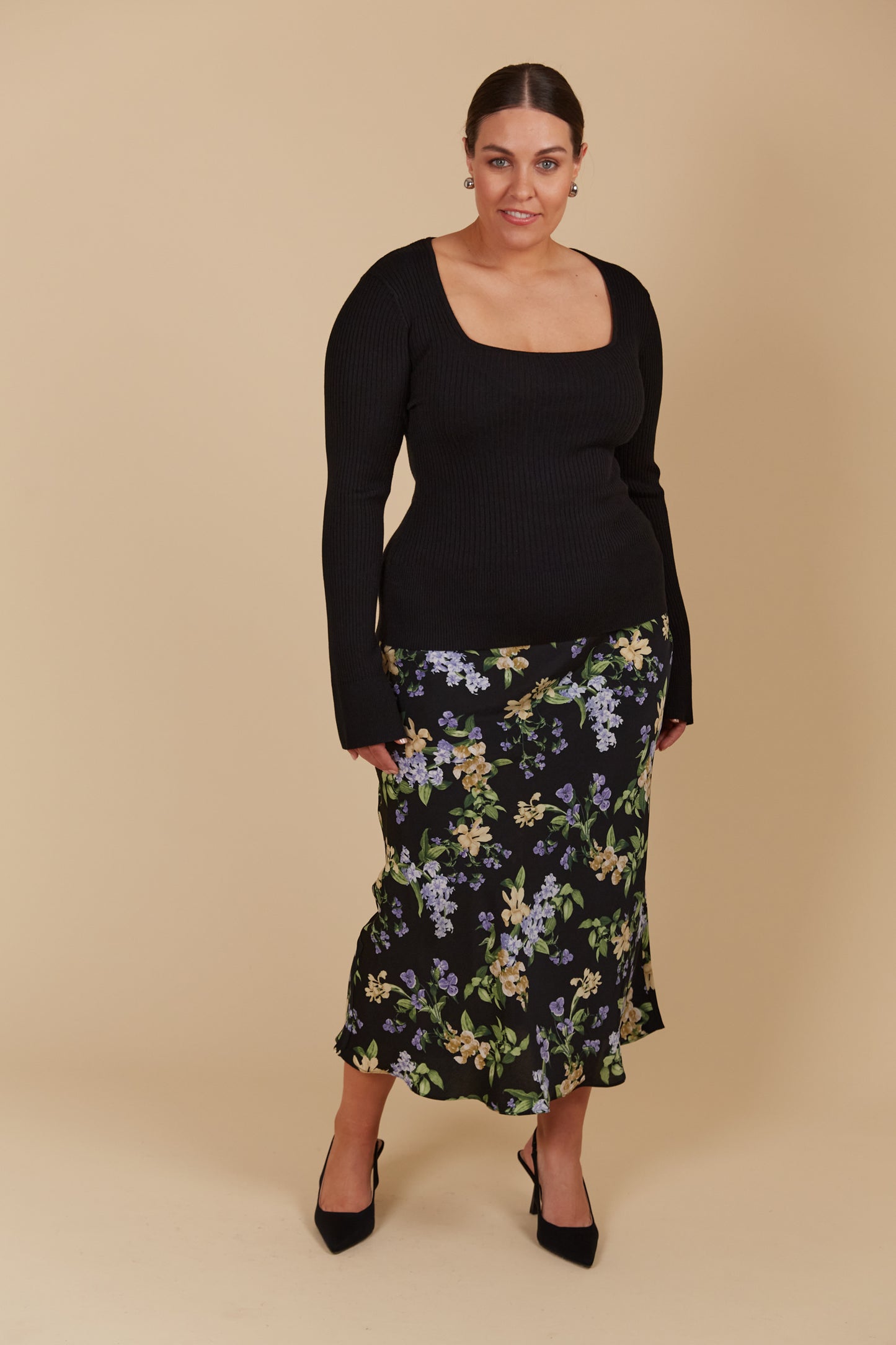 Juno Square Neck Top - Onyx