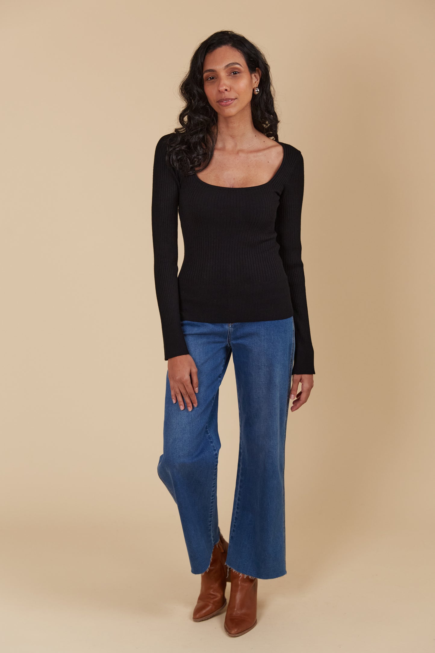 Juno Square Neck Top - Onyx