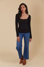 Juno Square Neck Top - Onyx