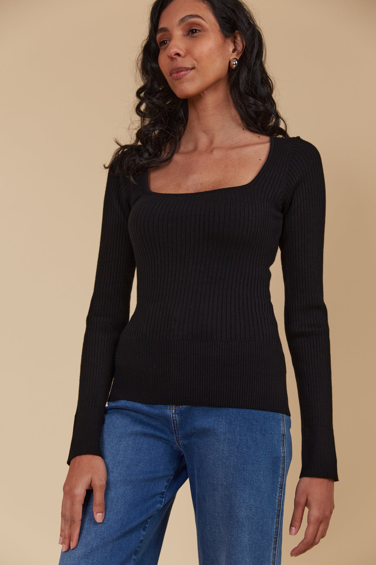 Juno Square Neck Top - Onyx