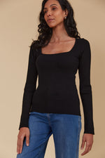 Juno Square Neck Top - Onyx