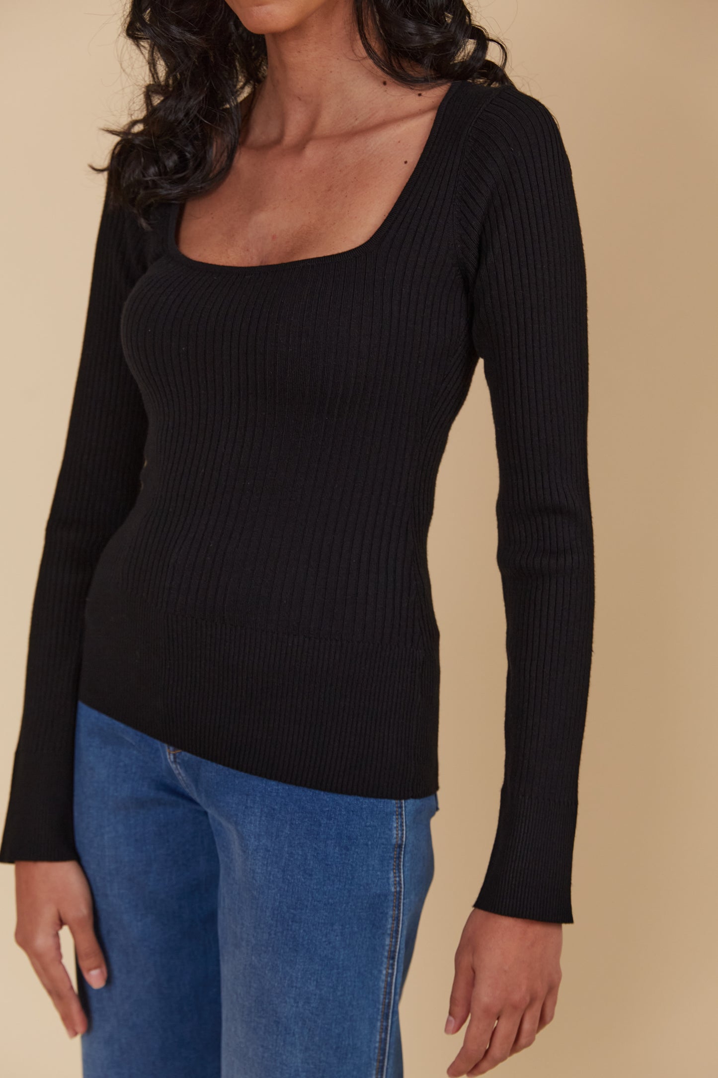 Juno Square Neck Top - Onyx