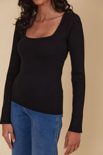 Juno Square Neck Top - Onyx
