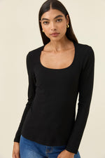 Naria Scoop neck Top from Isle of Mine - onyx