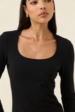 Naria Scoop neck Top from Isle of Mine - onyx