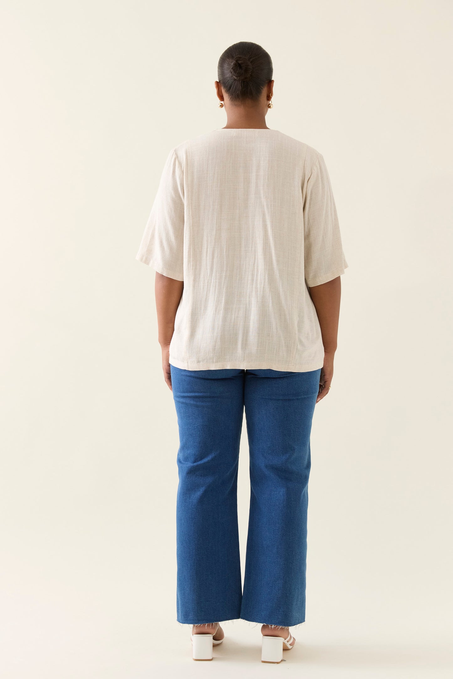 Ingrid Button Top - Canvas