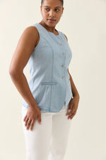 Sofie Denim Vest - Sky