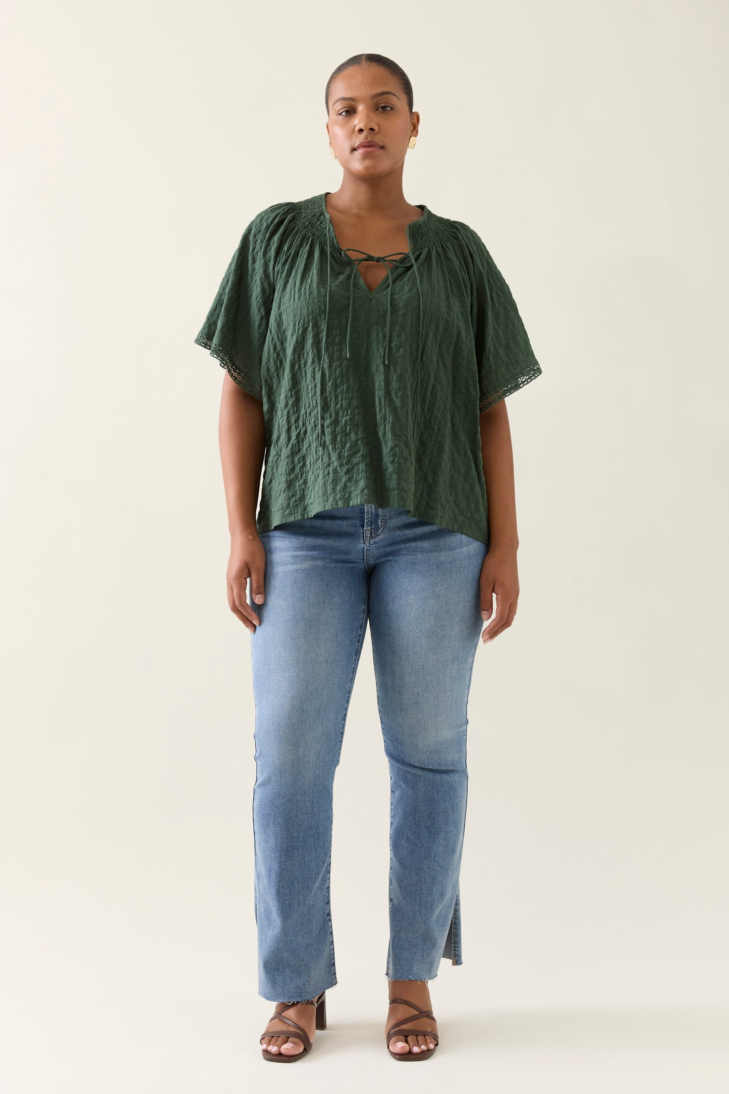 Esther Shirred Top - Myrtle