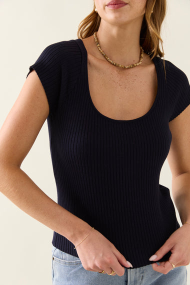 Adele Knit T-shirt - Navy