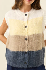Pallas Stripe Knit Vest from Isle of mine- Butter colour