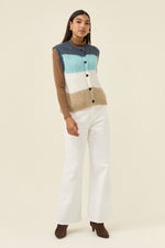 Pallas Stripe Knit Vest from Isle of mine- Ice Blue colour
