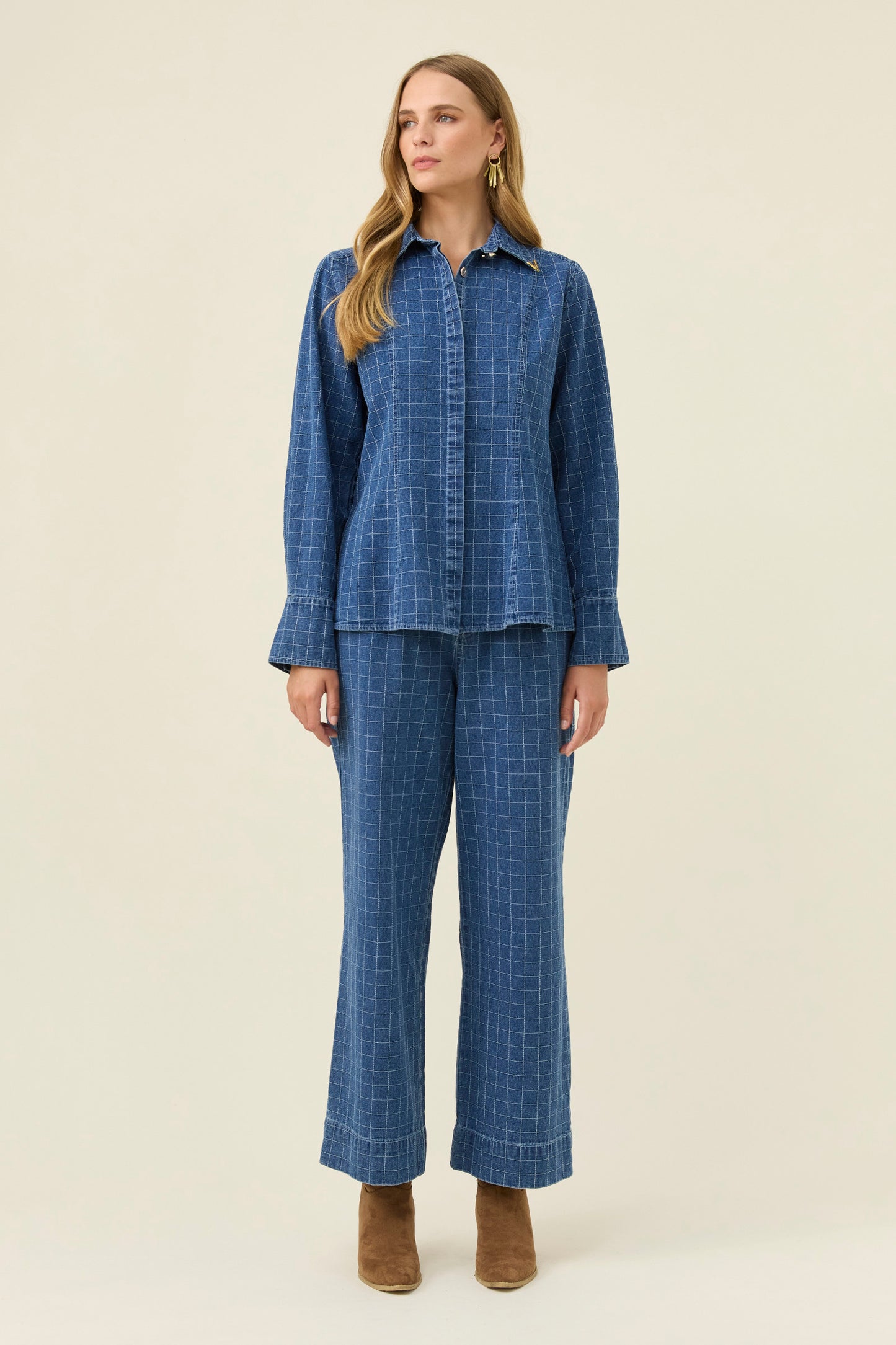 Sloane Denim Shirt from Isle of Mine - Denim Check