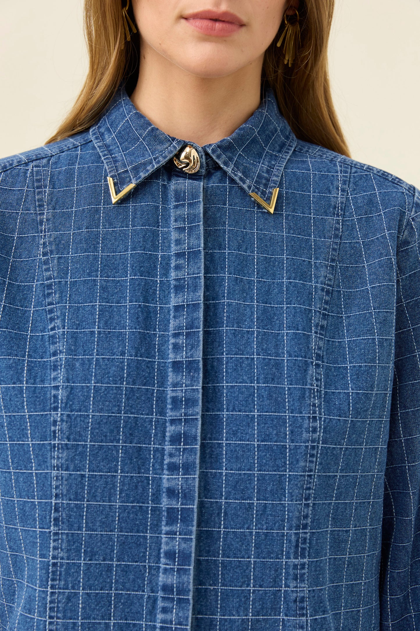 Sloane Denim Shirt from Isle of Mine - Denim Check