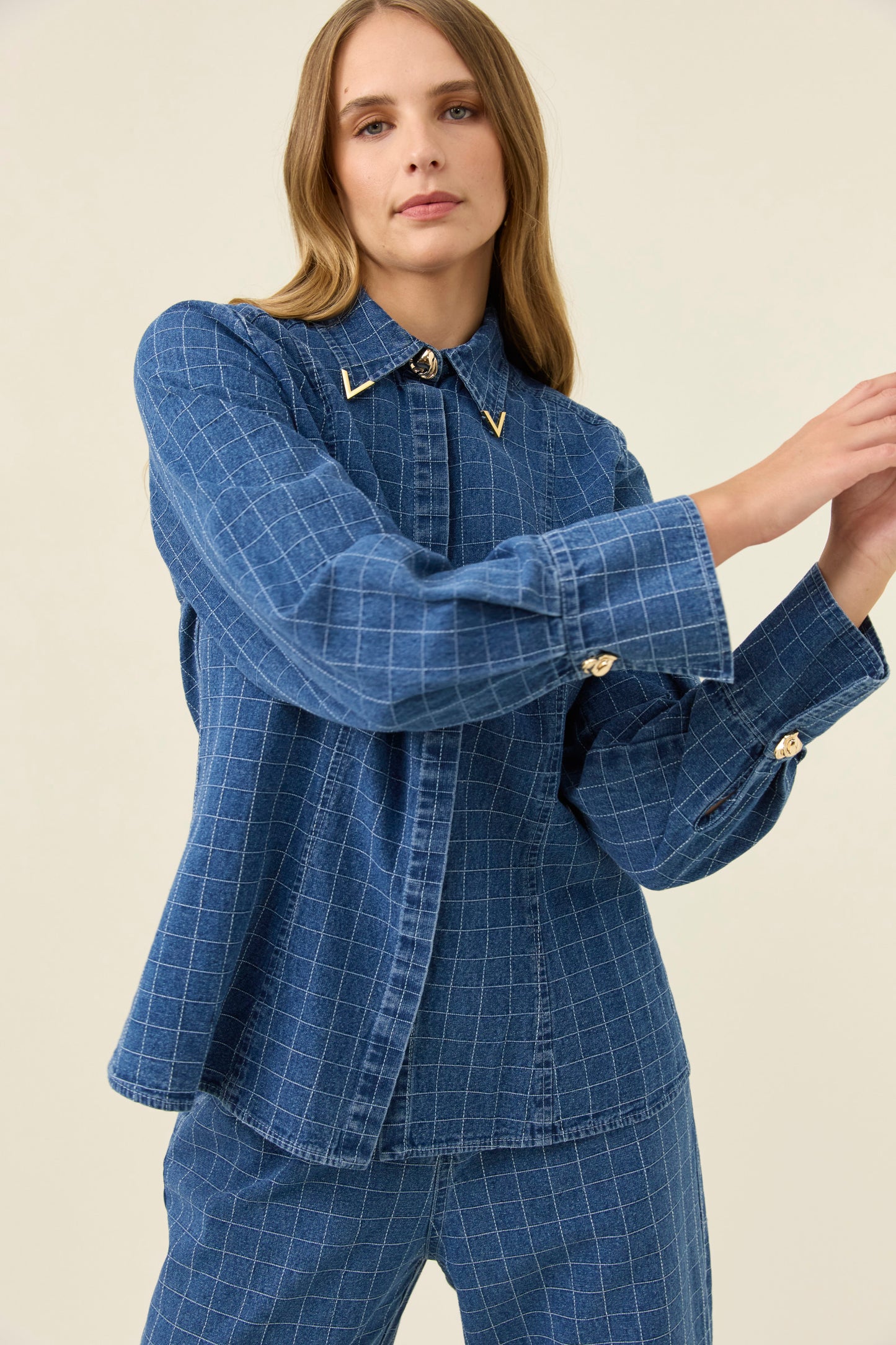 Sloane Denim Shirt from Isle of Mine - Denim Check