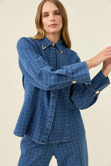 Sloane Denim Shirt from Isle of Mine - Denim Check