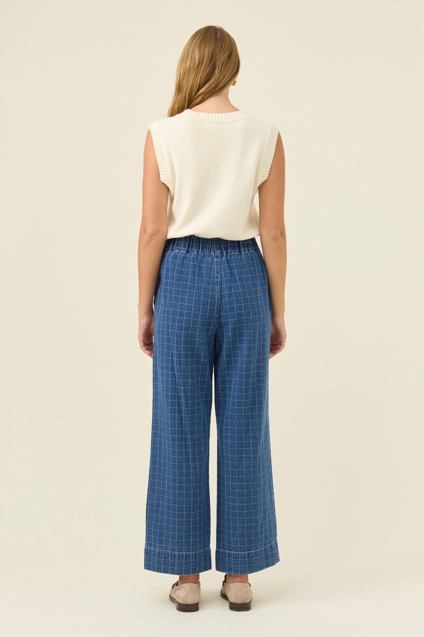 Sloane Denim Pant from Isle of Mine - Denim Check