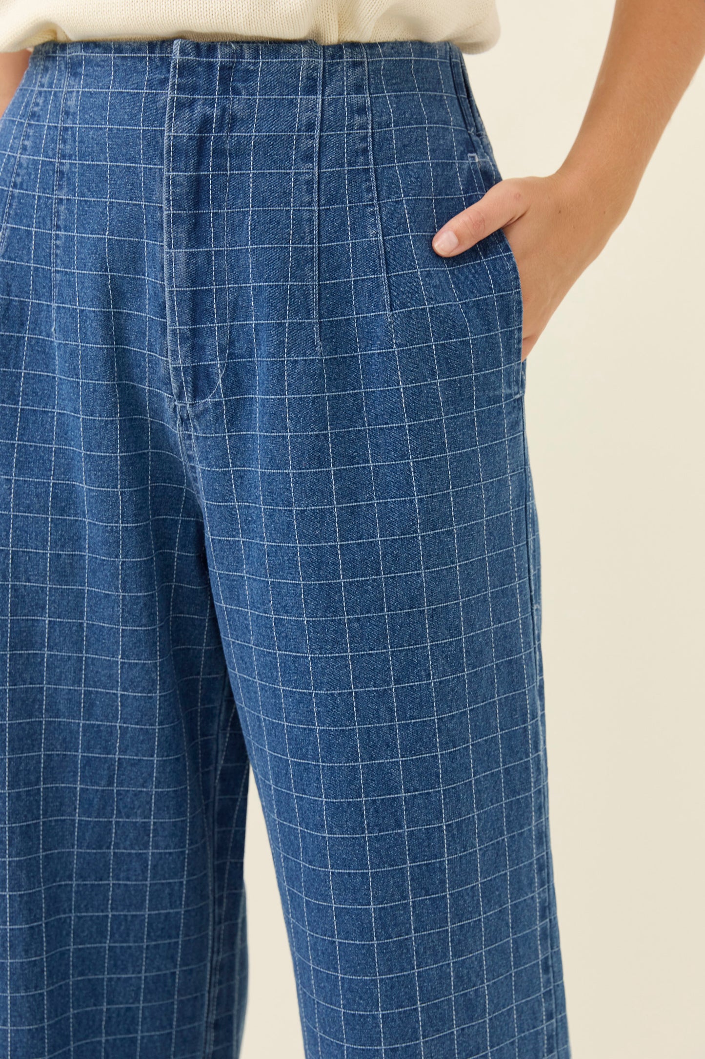 Sloane Denim Pant from Isle of Mine - Denim Check