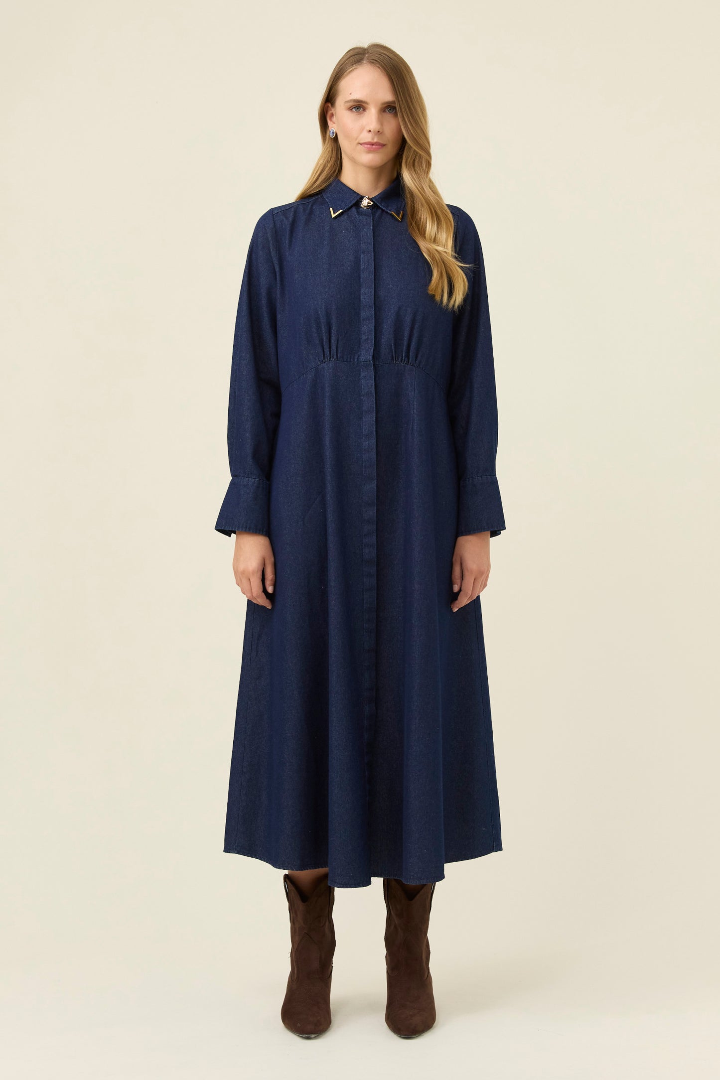 Sloane Denim Maxi Dress from Isle of Mine - Indigo