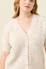 Mckenna Short Sleeve Cardigan from Isle of Mine - Ivory