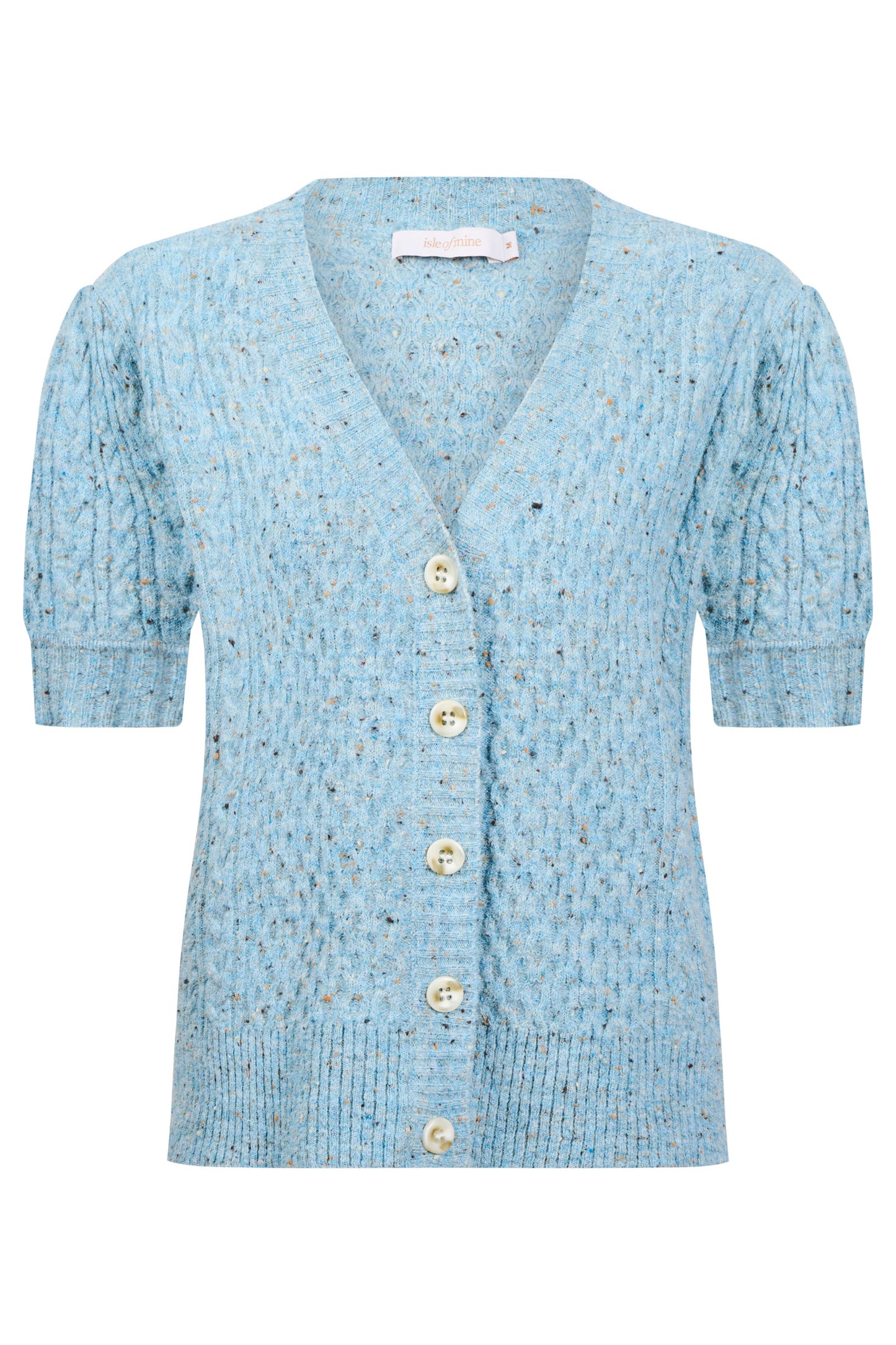 Mckenna Short Sleeve Cardigan from Isle of Mine - Ice Blue