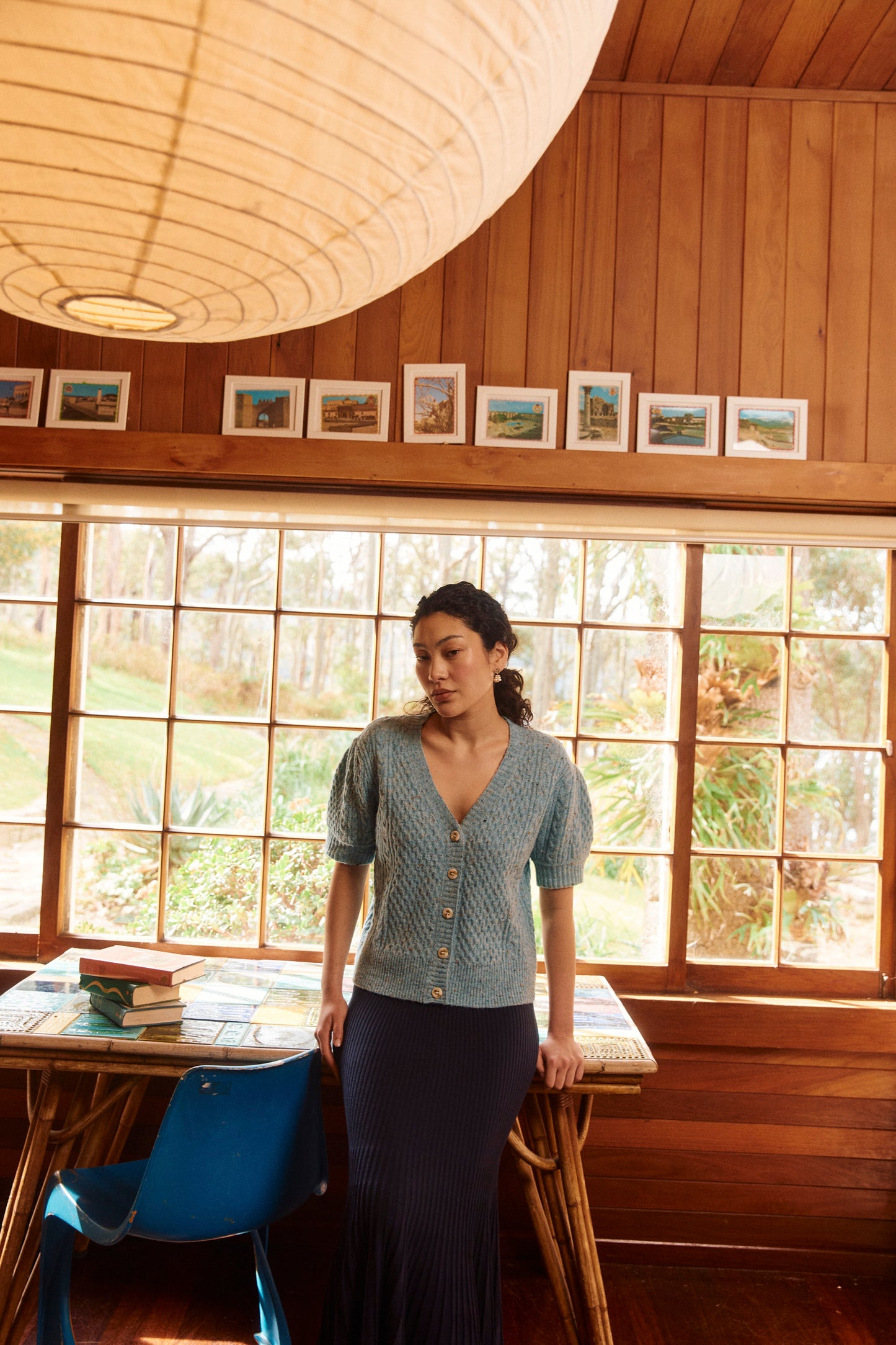 Mckenna Short Sleeve Cardigan from Isle of Mine - Ice Blue