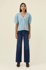 Mckenna Short Sleeve Cardigan from Isle of Mine - Ice Blue