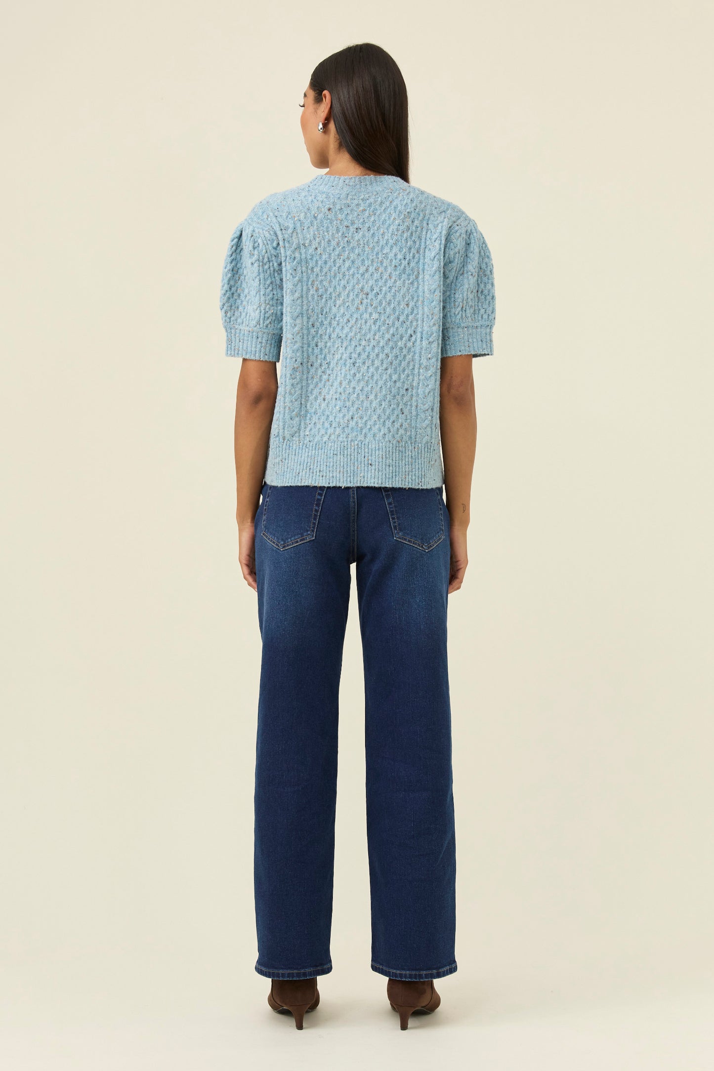 Mckenna Short Sleeve Cardigan from Isle of Mine - Ice Blue