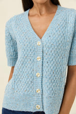Mckenna Short Sleeve Cardigan from Isle of Mine - Ice Blue