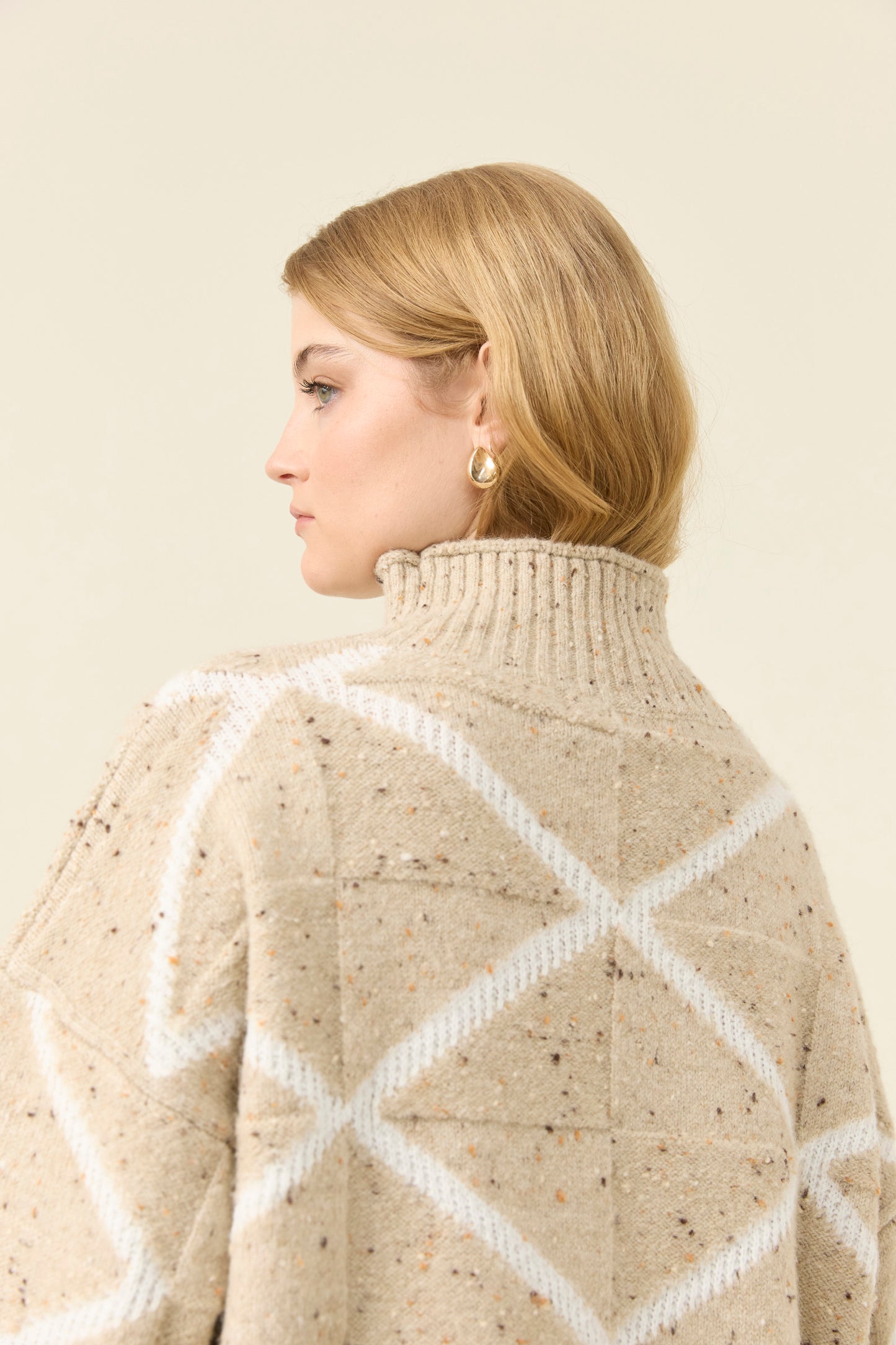 Mckenna Diamond Jumper from Isle of Mine - Stone colour