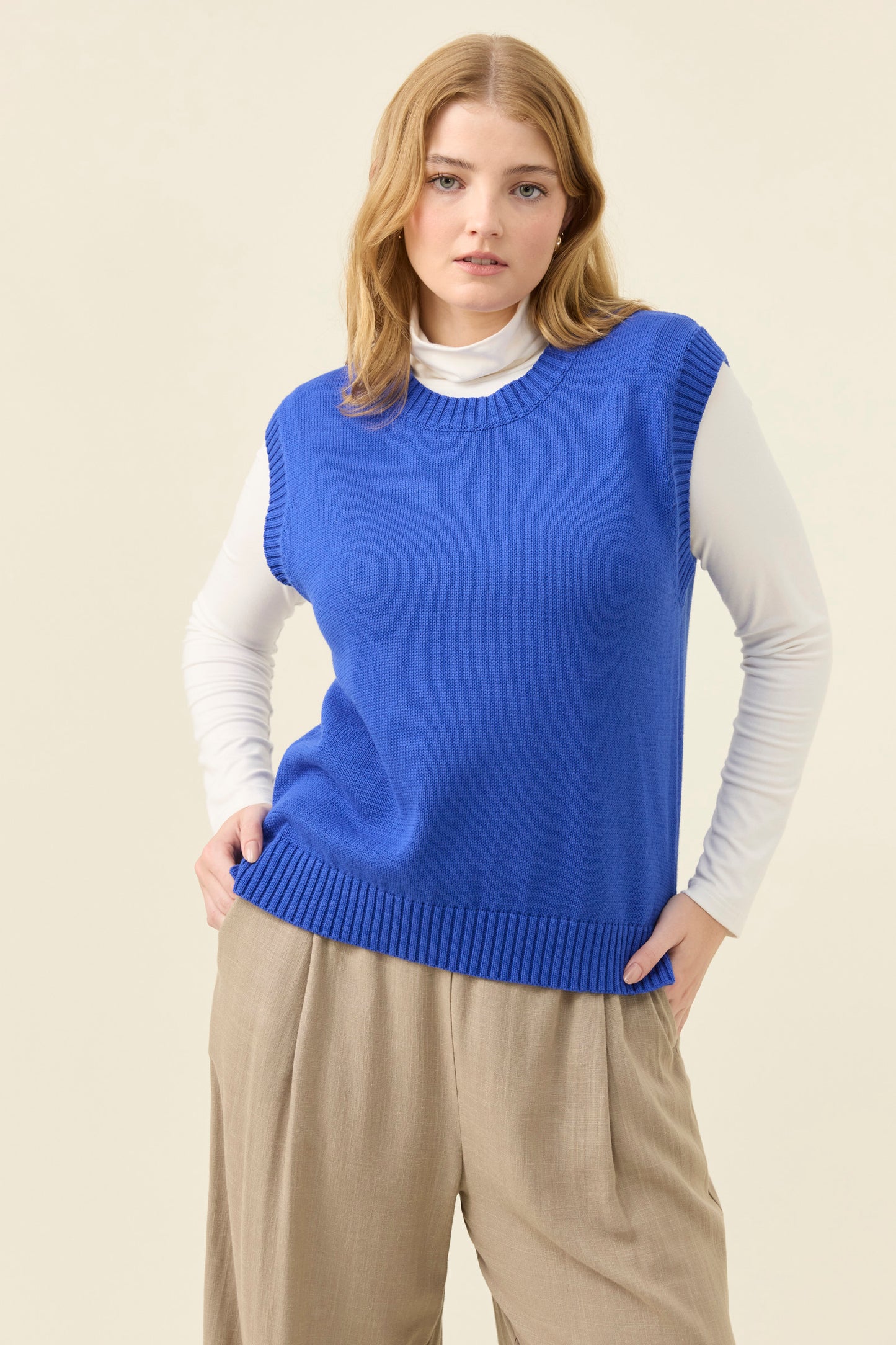 Darby Knit Vest from Isle of Mine - Cobalt