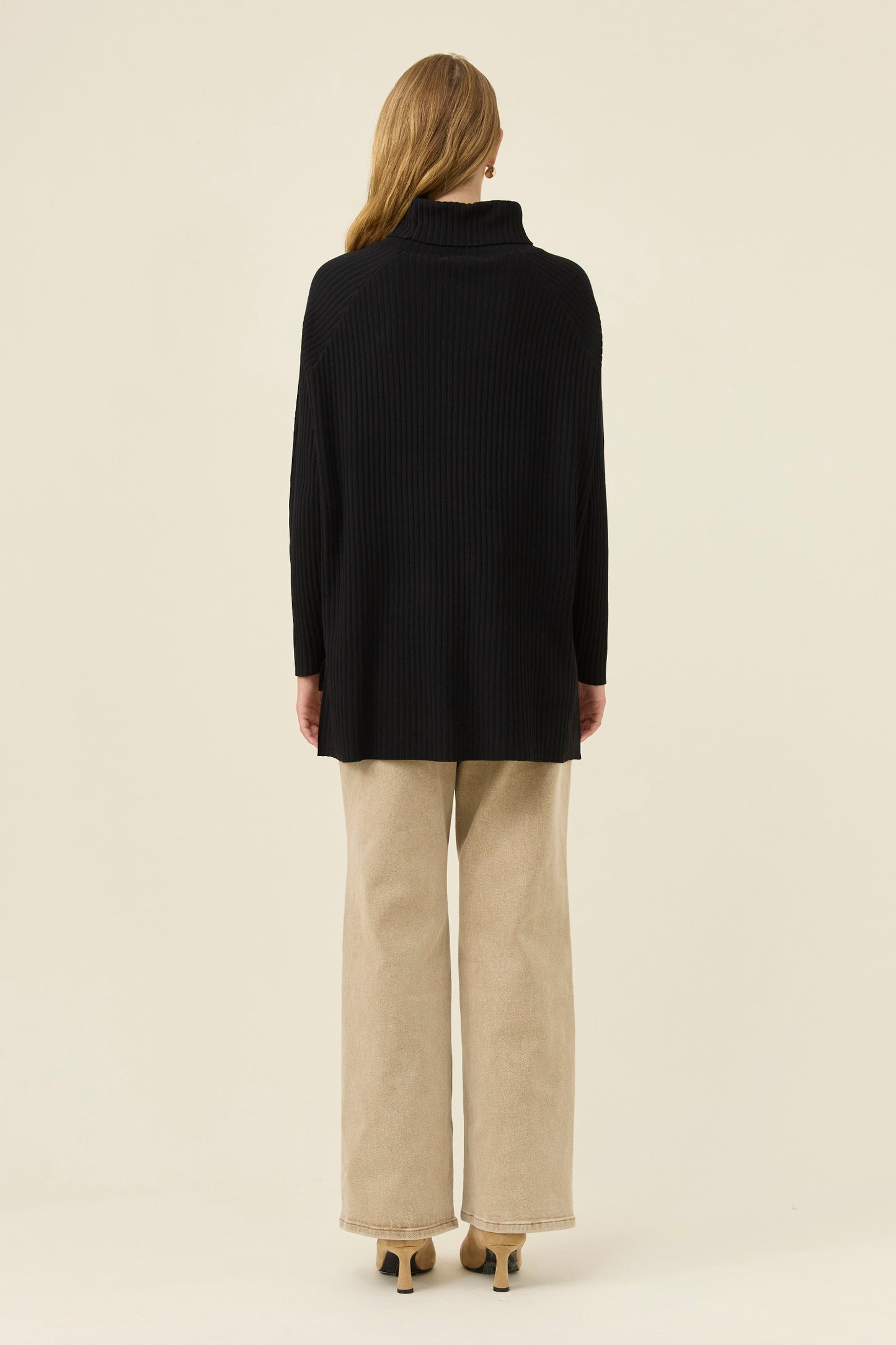 Juno Relaxed Roll Neck Jumper from Isle of Mine -Onyx