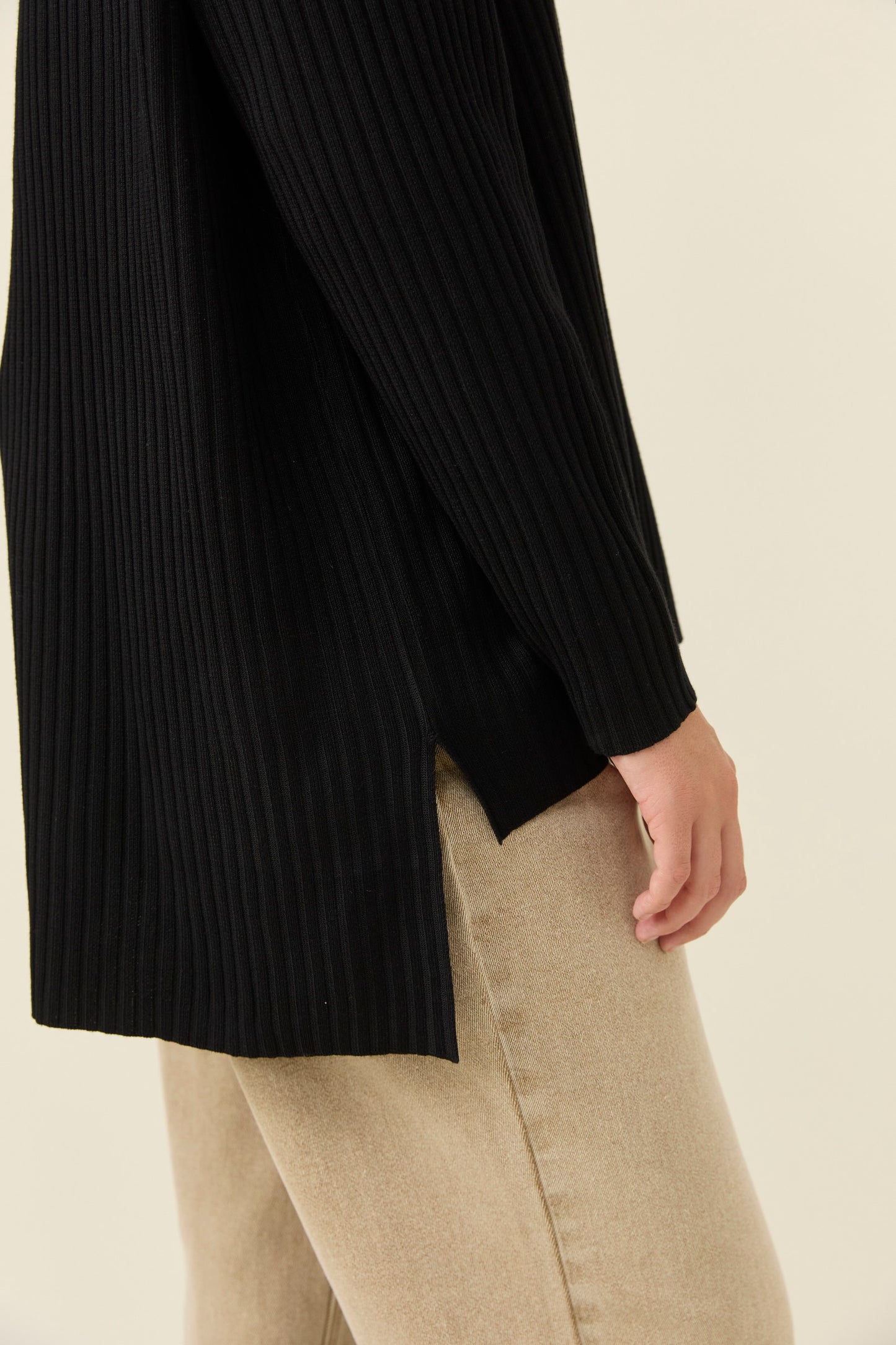 Juno Relaxed Roll Neck Jumper from Isle of Mine -Onyx